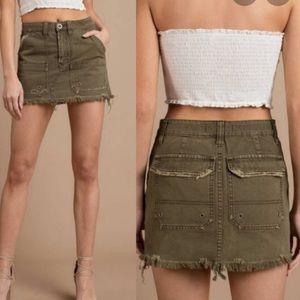 Free People Mini Skirt - Army Green